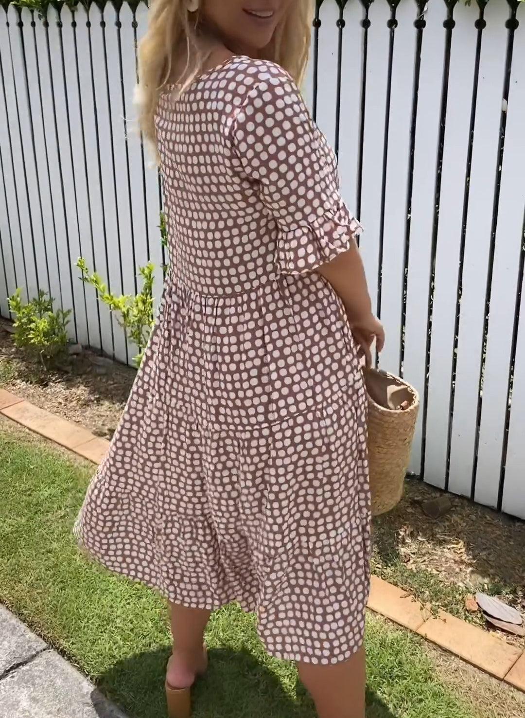 Nicola - Short-Sleeve Midi Dress