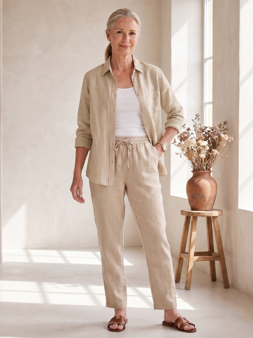 Noor | Long Sleeve Shirt Tapered Trousers Set