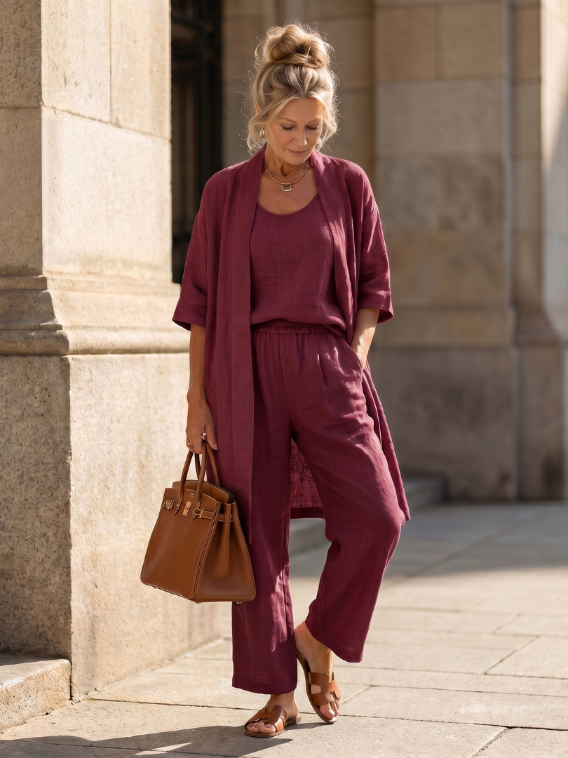 Yael | Three Piece Relaxed Top and Trouser Set