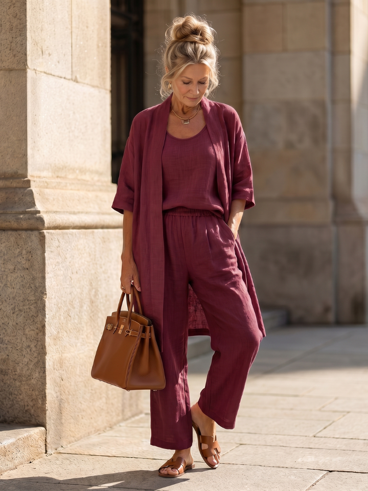 Yael | Three Piece Relaxed Top and Trouser Set