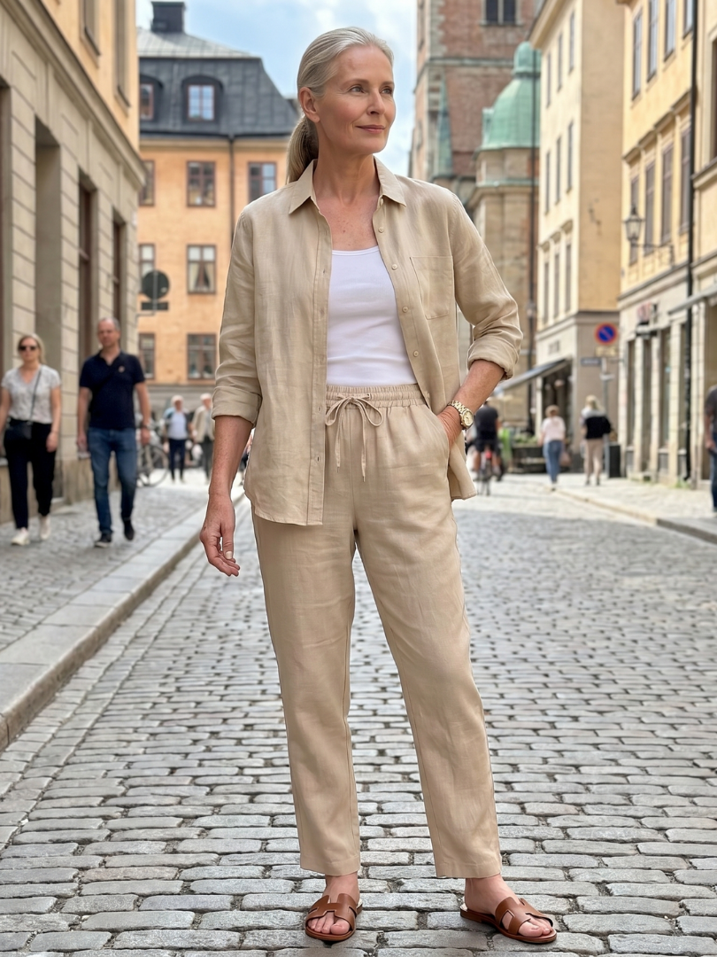 Noor | Long Sleeve Shirt Tapered Trousers Set