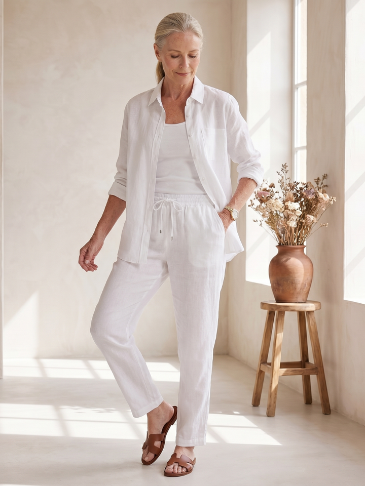 Noor | Long Sleeve Shirt Tapered Trousers Set