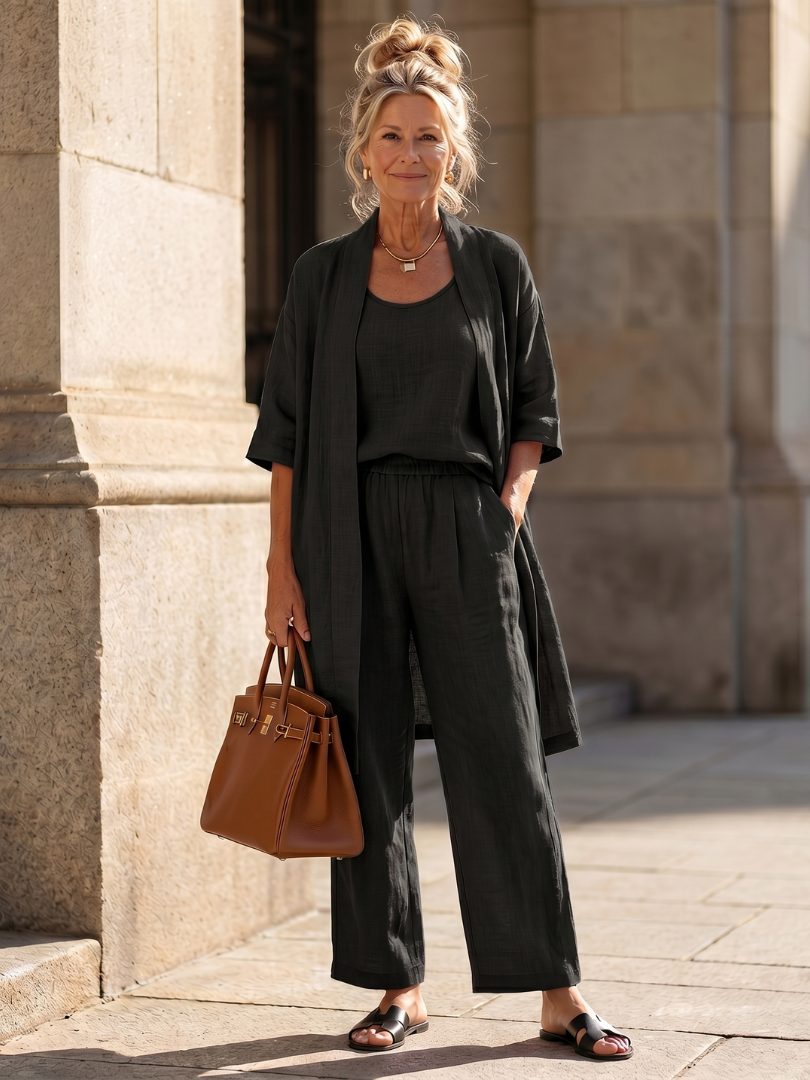 Yael | Three Piece Relaxed Top and Trouser Set