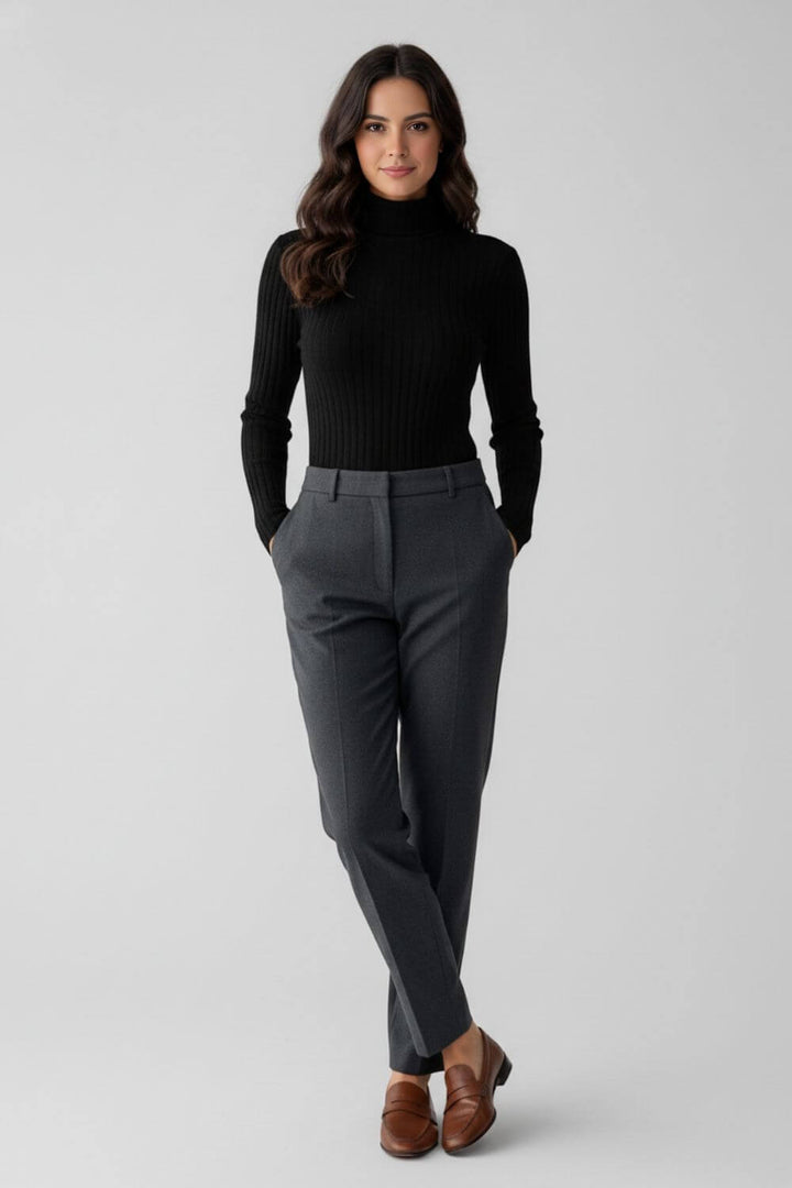 Women’s Ribbed Roll-Neck Slim Fit Jumper