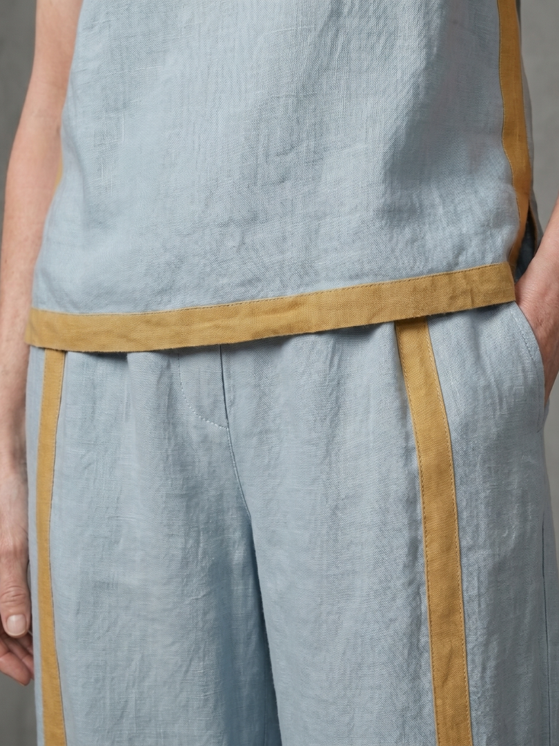 Inara | Sleeveless Top Wide Leg Contrast Trousers Set