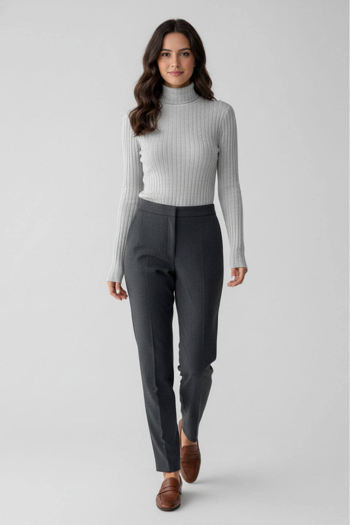 Women’s Ribbed Roll-Neck Slim Fit Jumper