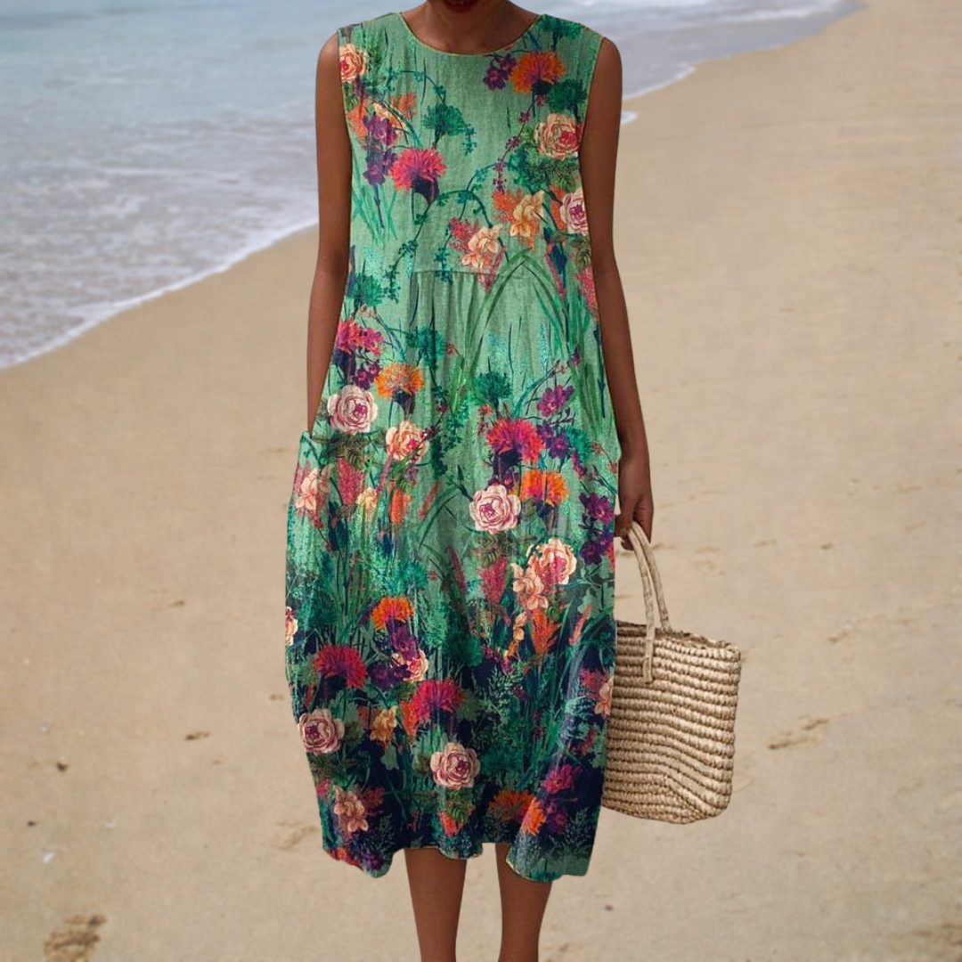 Summer Elegant Dress with Art Print