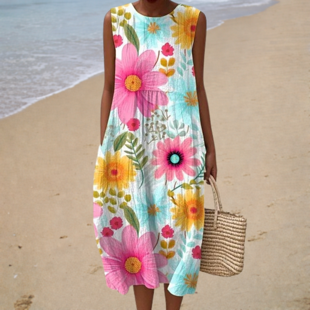 Sleeveless Summer Floral Dress