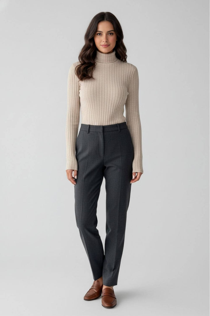 Women’s Ribbed Roll-Neck Slim Fit Jumper