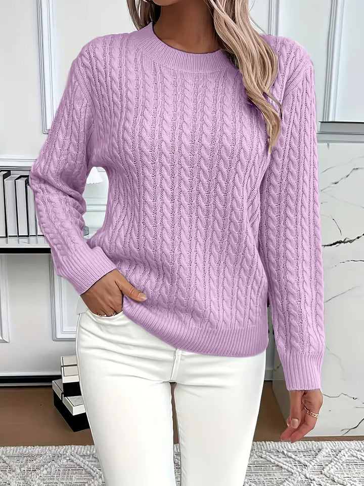 Women's Cable Knit Long Sleeve Sweater