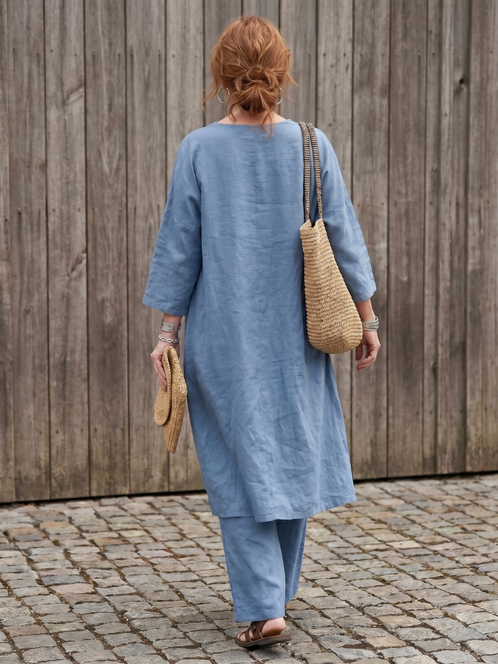 Onyx | Loose Tunic Top Wide Leg Trouser Set