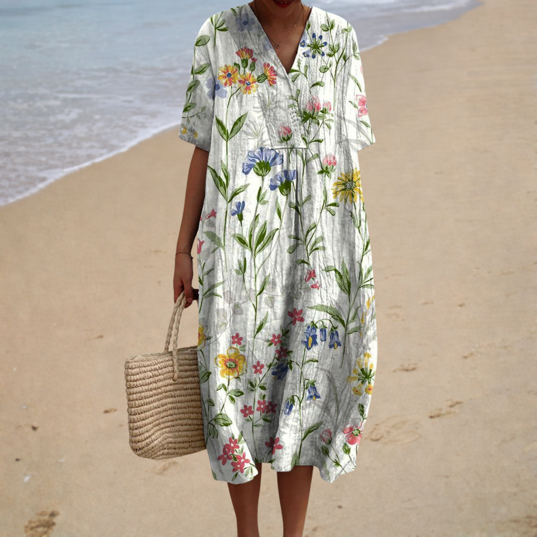 Airy Summer Dress with Floral Pattern