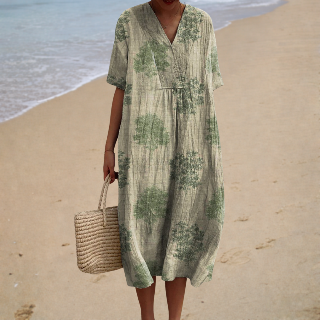 Summer Dress with Intricate Artistic Pattern