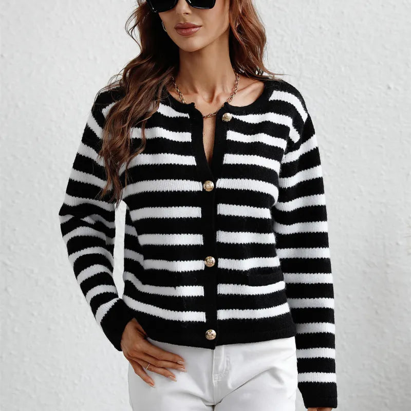 Women’s striped button cardigan - Camille