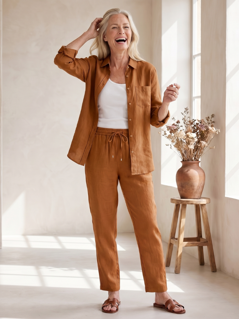 Noor | Long Sleeve Shirt Tapered Trousers Set