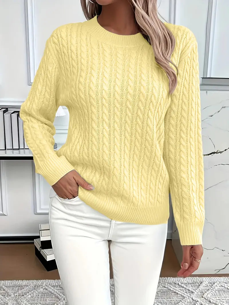 Women's Cable Knit Long Sleeve Sweater