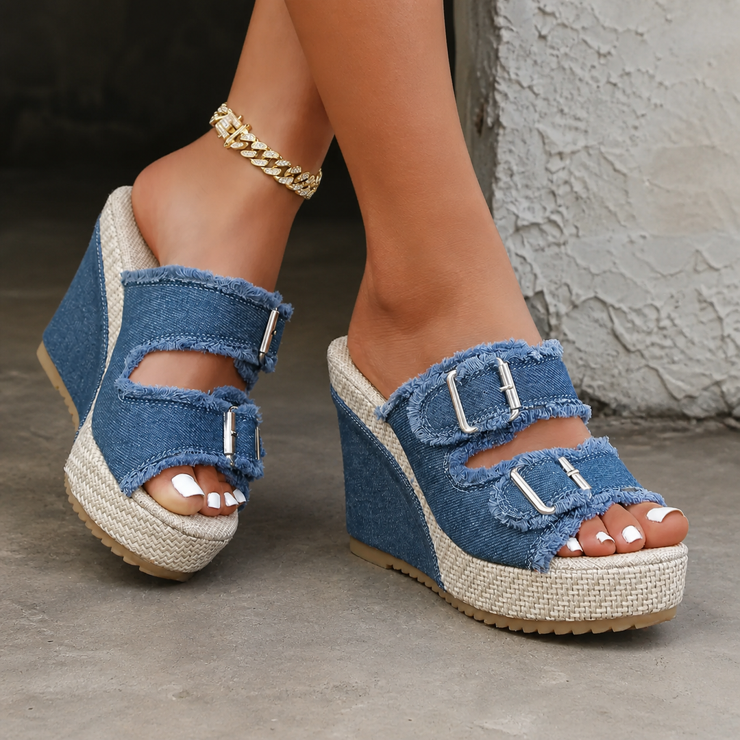 Atelier | Frayed Edge Wedge Sandals