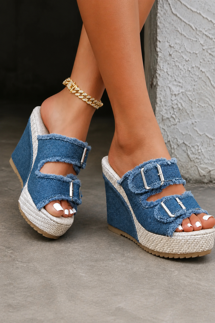 Atelier | Frayed Edge Wedge Sandals