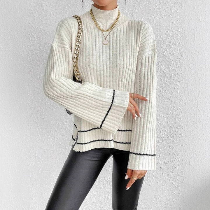 Amy - Women's Turtleneck Ribbed Sweater