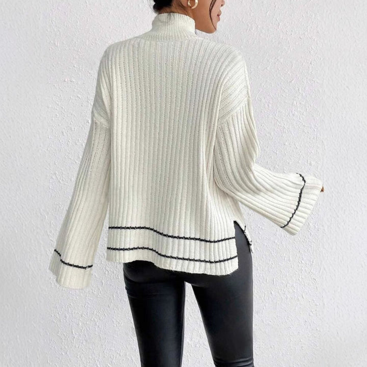 Amy - Women's Turtleneck Ribbed Sweater