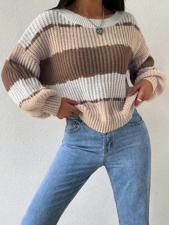 Women’s Striped Chunky Knit Sweater