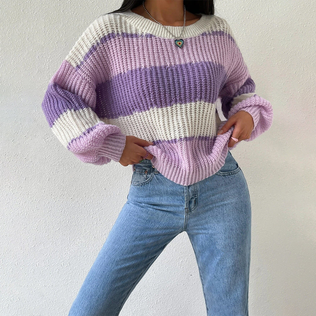 Women’s Striped Chunky Knit Sweater