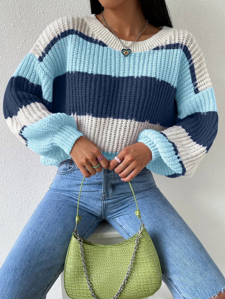 Women’s Striped Chunky Knit Sweater