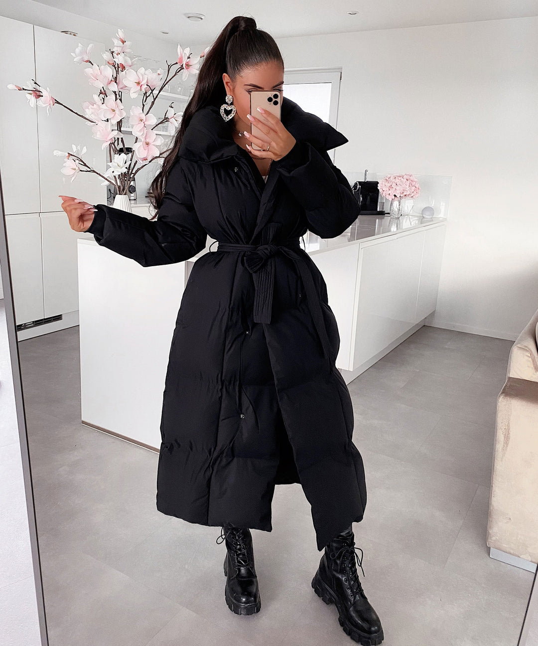 Zimara | Long Quilted Winter Jacket for Women