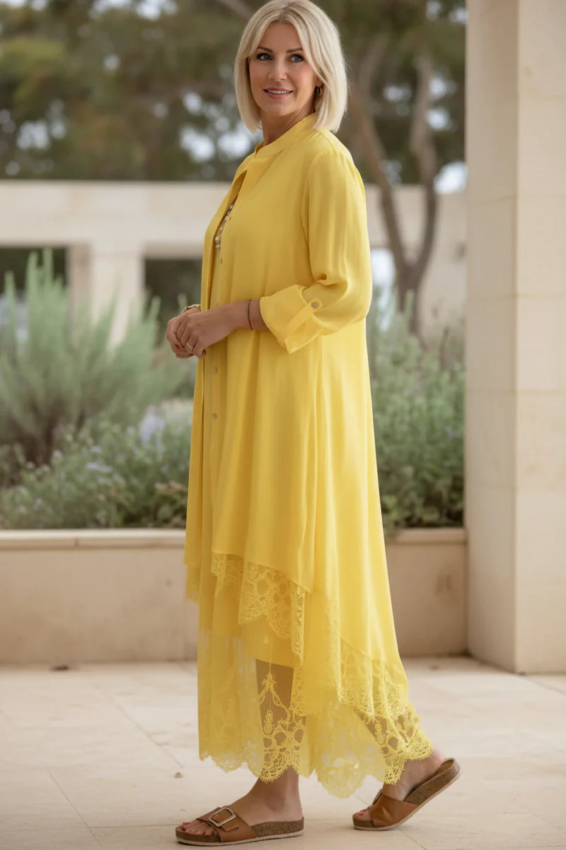LYRA – LACE TRIM FLOW DRESS