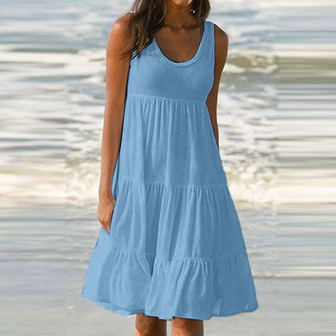 Lia | Summer Pleated Midi Dress