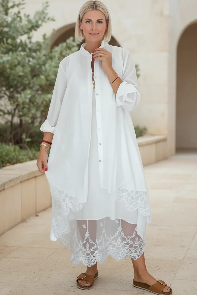 LYRA – LACE TRIM FLOW DRESS