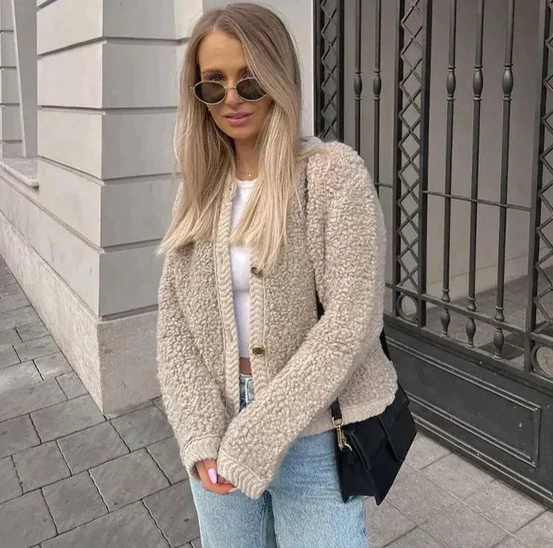 Women's Button-Front Textured Cardigan Sweater