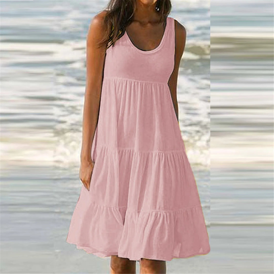 Lia | Summer Pleated Midi Dress