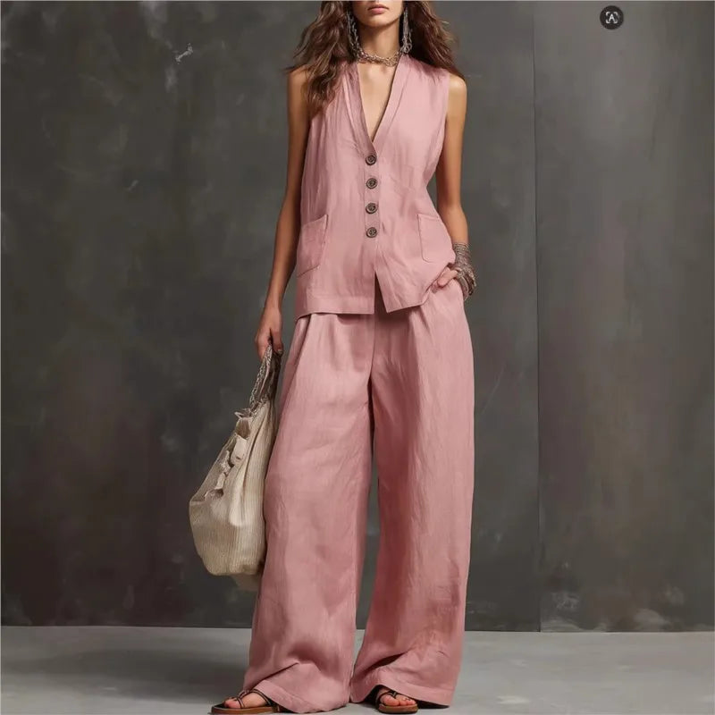 Monica | Complete Casual Two-Piece Set for Office and Summer