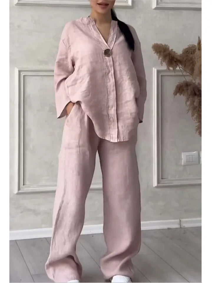 Mariana | Casual Set V-Neck Top with Wide Sleeves