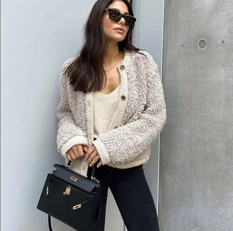 Women's Button-Front Textured Cardigan Sweater