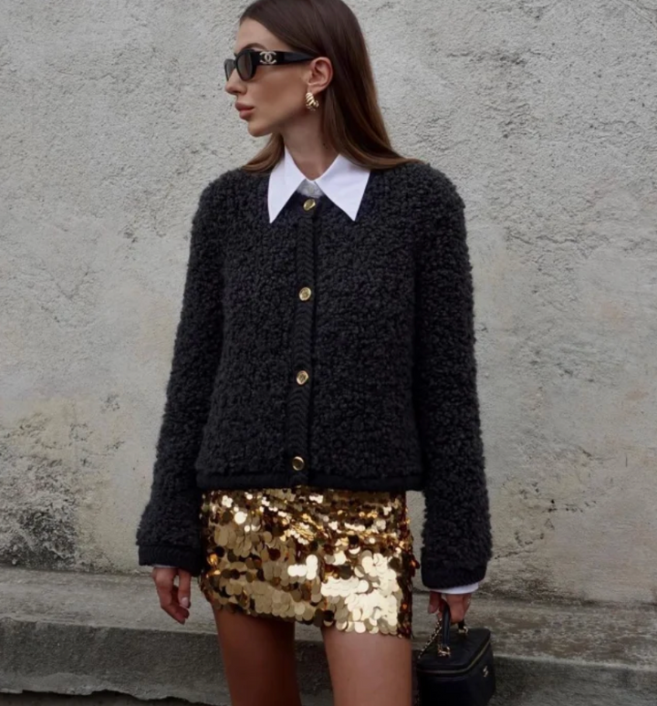 Women's Button-Front Textured Cardigan Sweater