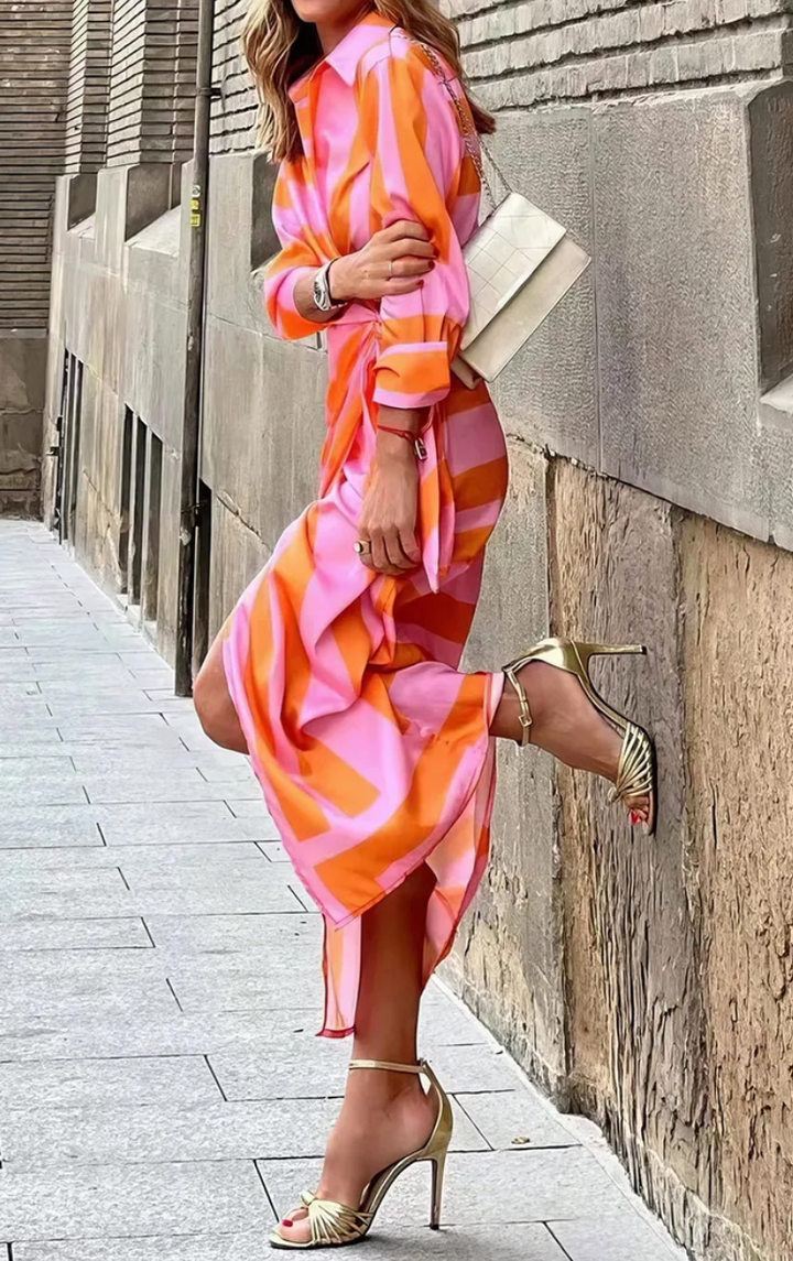Cecilia™ Elegant Striped Dress
