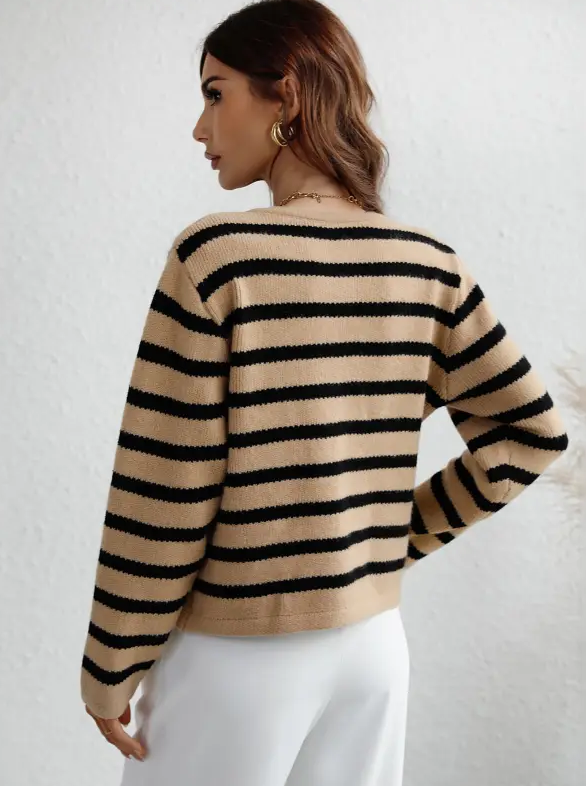 Women’s striped button cardigan - Camille
