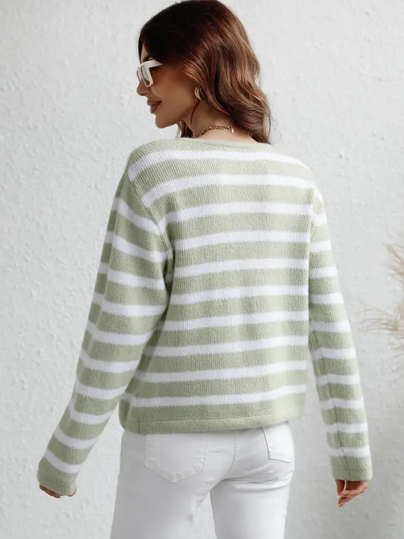 Women’s striped button cardigan - Camille