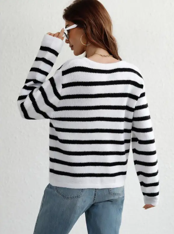Women’s striped button cardigan - Camille