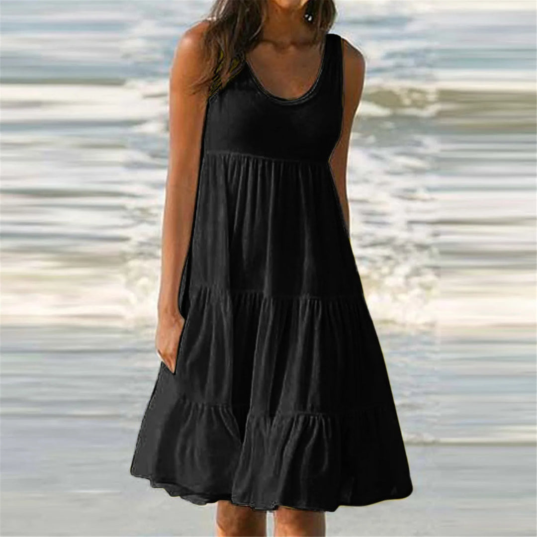 Lia | Summer Pleated Midi Dress