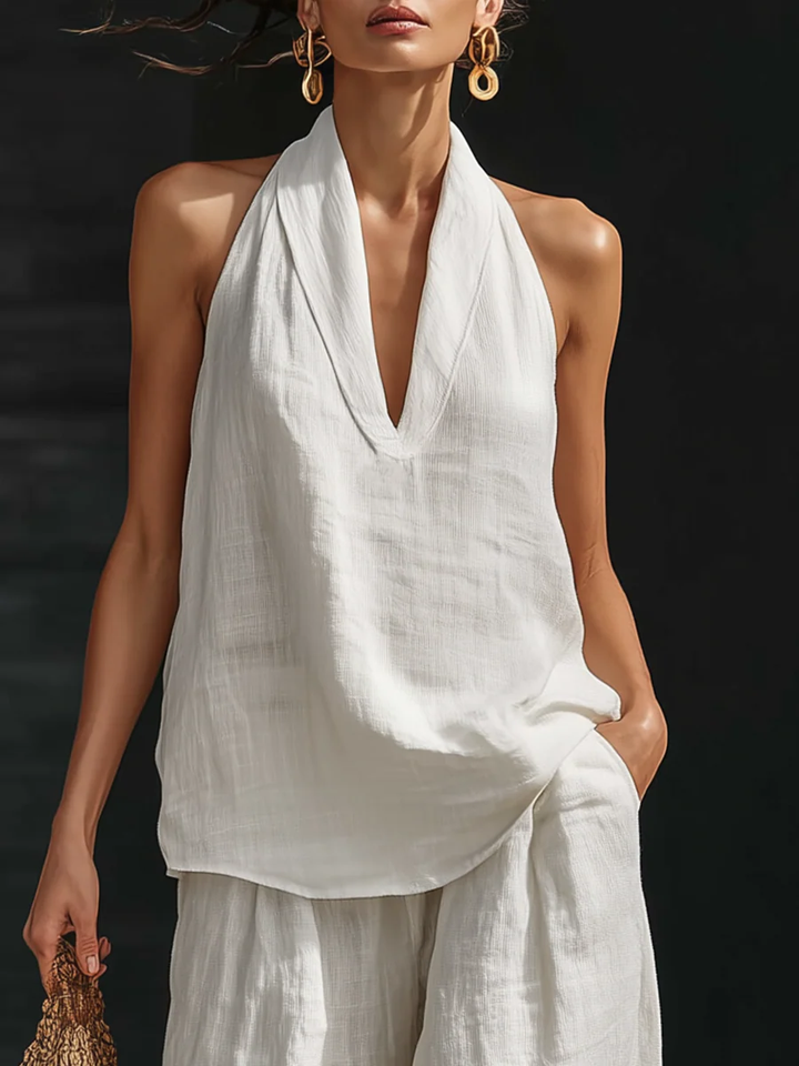 Zoë™ - Sleeveless Set with Wide Cut Trousers