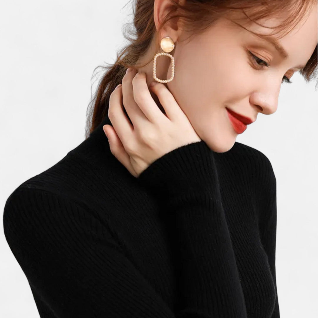 Women’s Ribbed Turtleneck – Long Sleeve Slim Fit Top