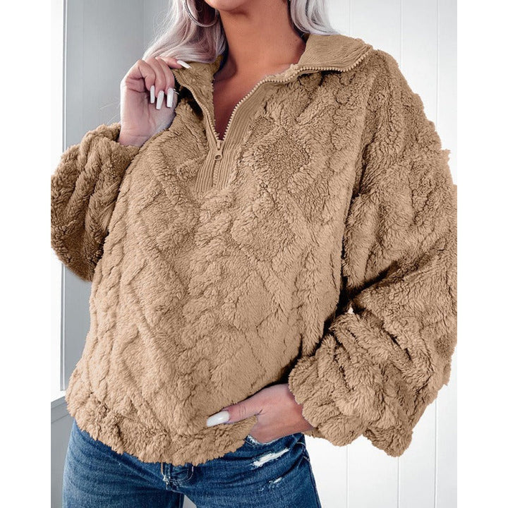 Emma Women’s Fleece Pullover – Cozy Half Zip Plush Sweater