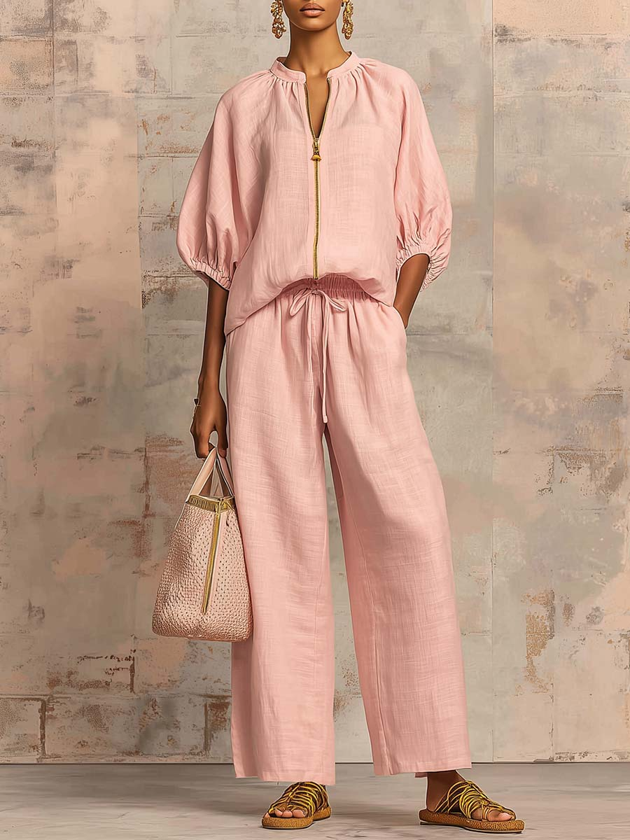 Léonie | Elegant Two-Piece Set in Cotton and Linen