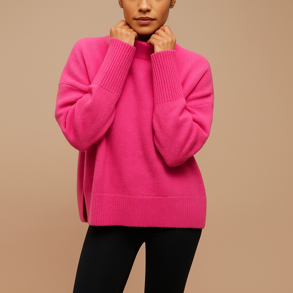 Women’s Knit Sweater – Short Sleeve Turtleneck Pullover