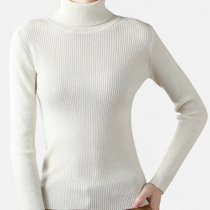 Women’s Ribbed Turtleneck – Long Sleeve Slim Fit Top
